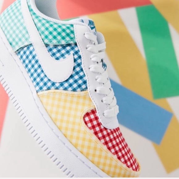 nike air force 1 gingham sneakers